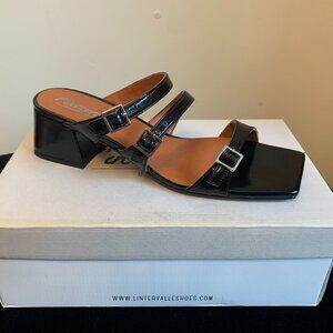 L'Intervalle Black leather Block heeled Strappy sandals Size US 9 BNIB